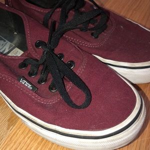 Maroon slip on Vans